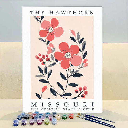 Missouri State Flower - Hawthorn - Paint by Numbers Kit