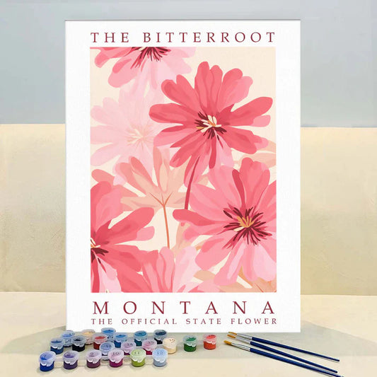 Montana State Flower - Bitterroot - Paint by Numbers Kit