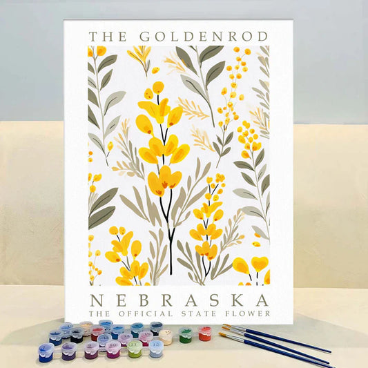 Nebraska State Flower - Goldenrod - Paint by Numbers Kit