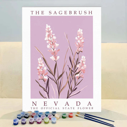 Nevada State Flower - Sagebrush - Paint by Numbers Kit