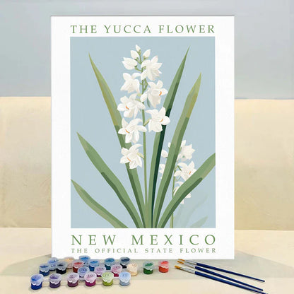 New Mexico State Flower - Yucca Flower - Paint by Numbers Kit