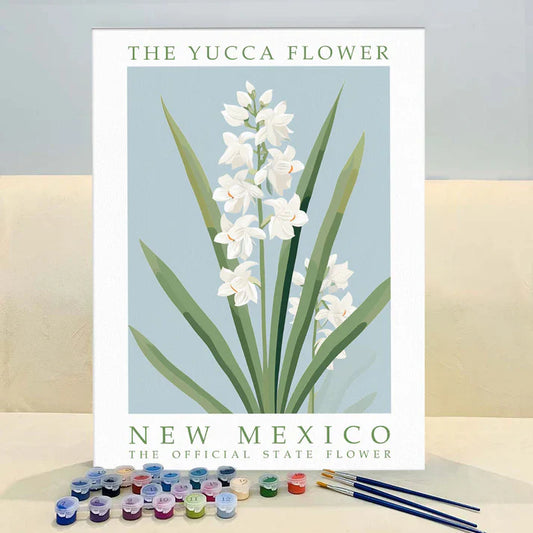 New Mexico State Flower - Yucca Flower - Paint by Numbers Kit