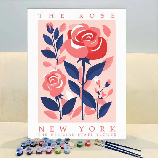 New York State Flower - Rose - Paint by Numbers Kit