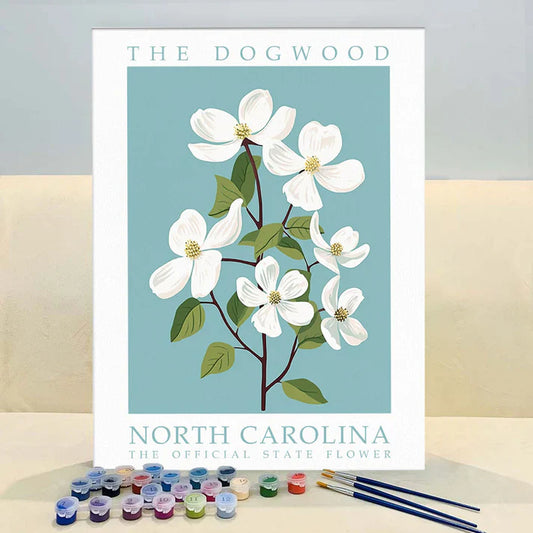 North Carolina State Flower - Dogwood - Paint by Numbers Kit