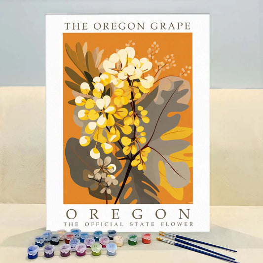 Oregon State Flower - Oregon Grape - Paint by Numbers Kit