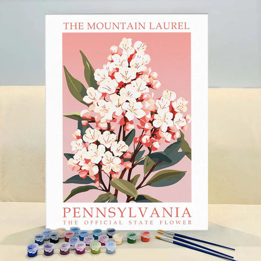 Pennsylvania State Flower - Mountain Laurel - Paint by Numbers Kit