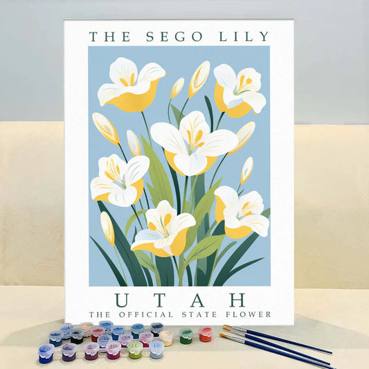 Utah State Flower - Sego Lily - Paint by Numbers Kit