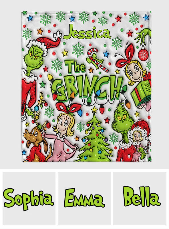 Merry Grinchmas The Grinch - Personalized 3D Inflated Effect Blanket