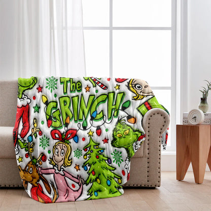 Merry Grinchmas The Grinch - Personalized 3D Inflated Effect Blanket