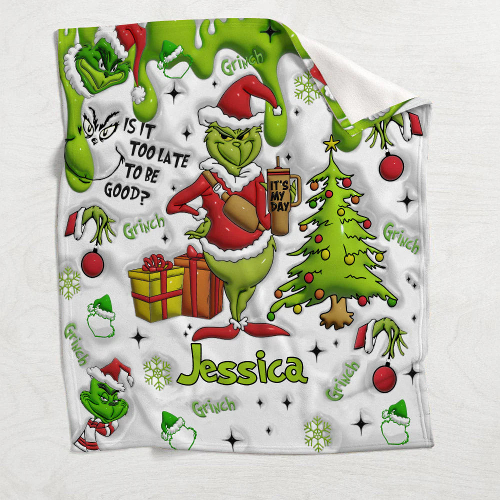 Green Monster Is It Late To Be Good - Personalized 3D Inflated Effect Blanket