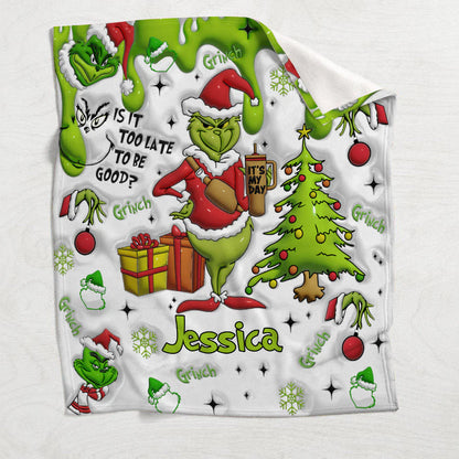 Green Monster Is It Late To Be Good - Personalized 3D Inflated Effect Blanket