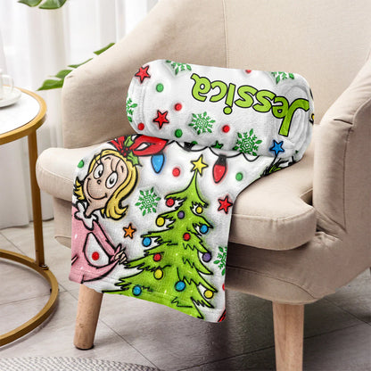 Merry Grinchmas The Grinch - Personalized 3D Inflated Effect Blanket