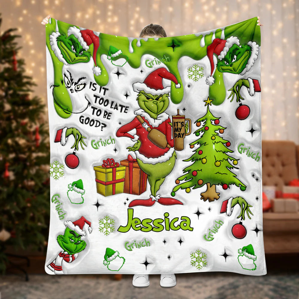 Green Monster Is It Late To Be Good - Personalized 3D Inflated Effect Blanket