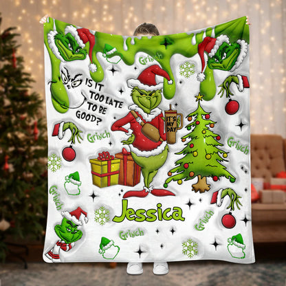 Green Monster Is It Late To Be Good - Personalized 3D Inflated Effect Blanket