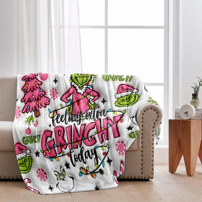 Feeling Extra Grinchy Today - Personalized 3D Inflated Effect Blanket