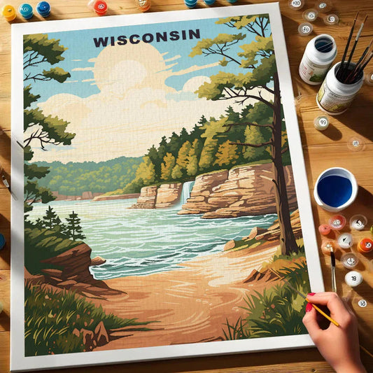 Wisconsin U.S. State - Paint by Numbers Kit EasyArtJoy