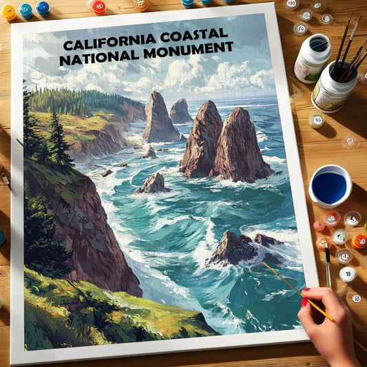 California Coastal National Monument - Paint by Numbers Kit EasyArtJoy