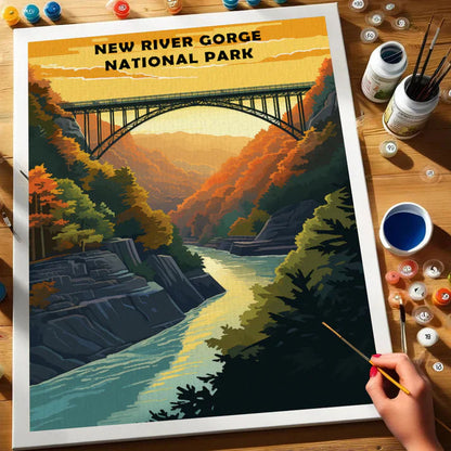 New River Gorge National Park - Paint by Numbers Kit EasyArtJoy
