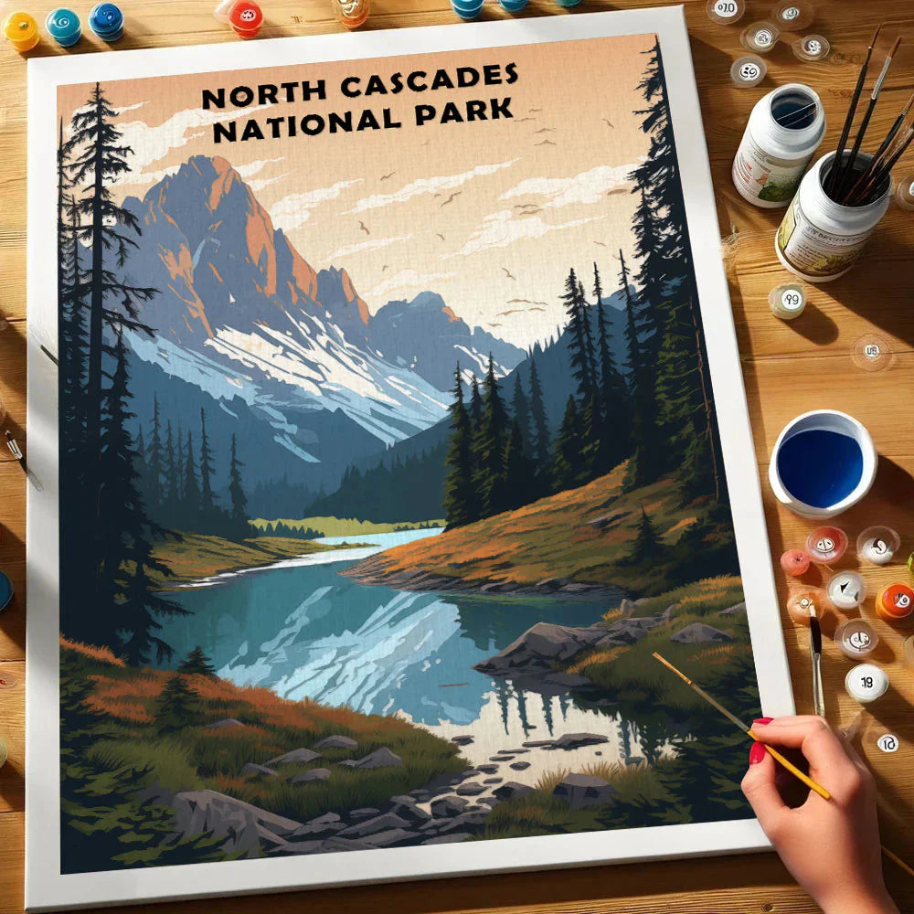 North Cascades National Park - Paint by Numbers Kit EasyArtJoy