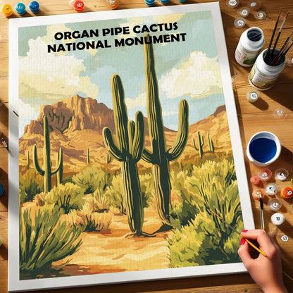 Organ Pipe Cactus National Monument - Paint by Numbers Kit EasyArtJoy