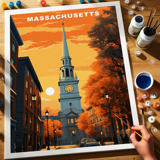 Massachusetts U.S. State - Paint by Numbers Kit EasyArtJoy