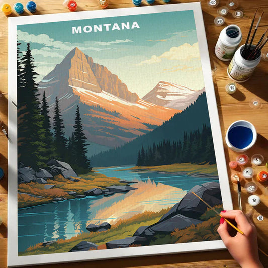 Montana U.S. State - Paint by Numbers Kit EasyArtJoy