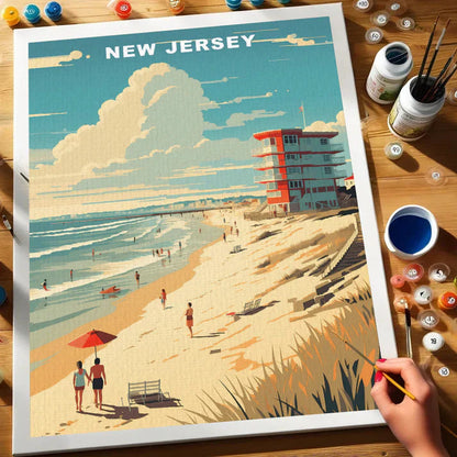 New Jersey U.S. State - Paint by Numbers Kit EasyArtJoy