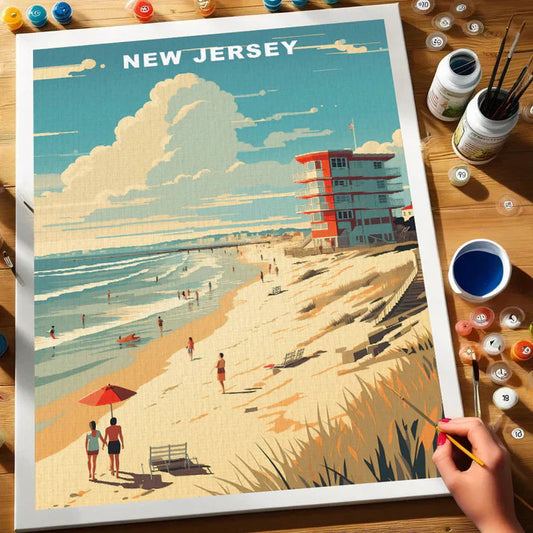 New Jersey U.S. State - Paint by Numbers Kit EasyArtJoy