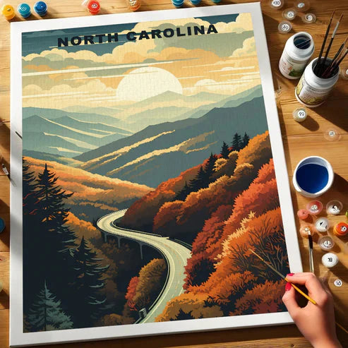 North Carolina U.S. State - Paint by Numbers Kit EasyArtJoy