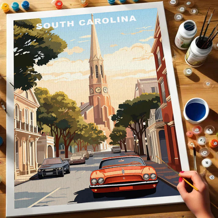South Carolina U.S. State - Paint by Numbers Kit EasyArtJoy