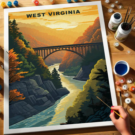 West Virginia U.S. State - Paint by Numbers Kit EasyArtJoy