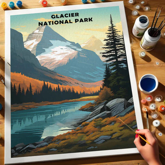 Glacier National Park - Paint by Numbers Kit EasyArtJoy