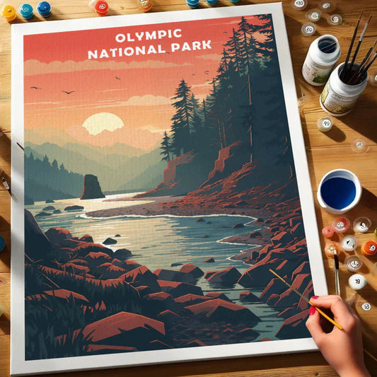 Olympic National Park - Paint by Numbers Kit EasyArtJoy