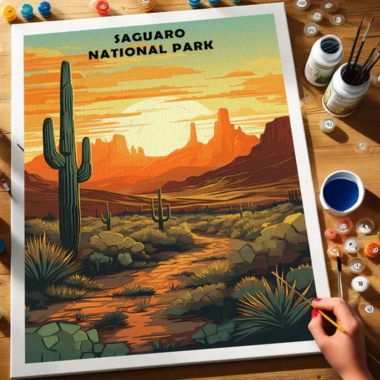 Saguaro National Park - Paint by Numbers Kit EasyArtJoy