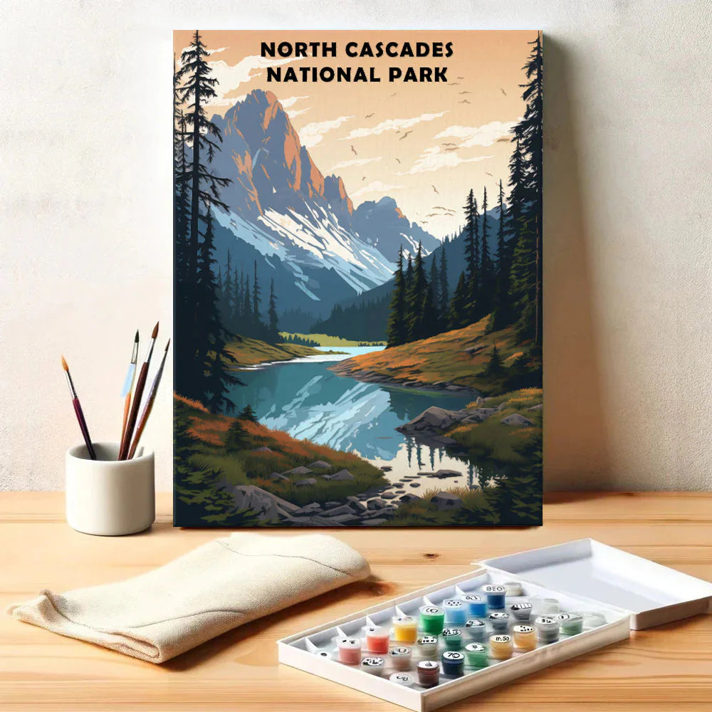 North Cascades National Park - Paint by Numbers Kit EasyArtJoy