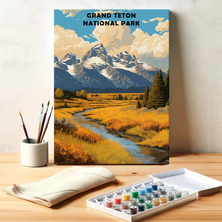 Grand Teton National Park - Paint by Numbers Kit EasyArtJoy